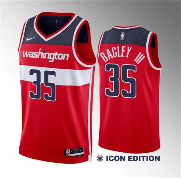 Mens Washington Wizards #35 Marvin Bagley III Red Icon Edition Stitched Basketball Jersey Dzhi->washington wizards->NBA Jersey